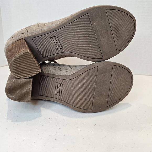 Toms Peep Toe Ankle Boots Women's Size 8 Taupe - Picture 12 of 14